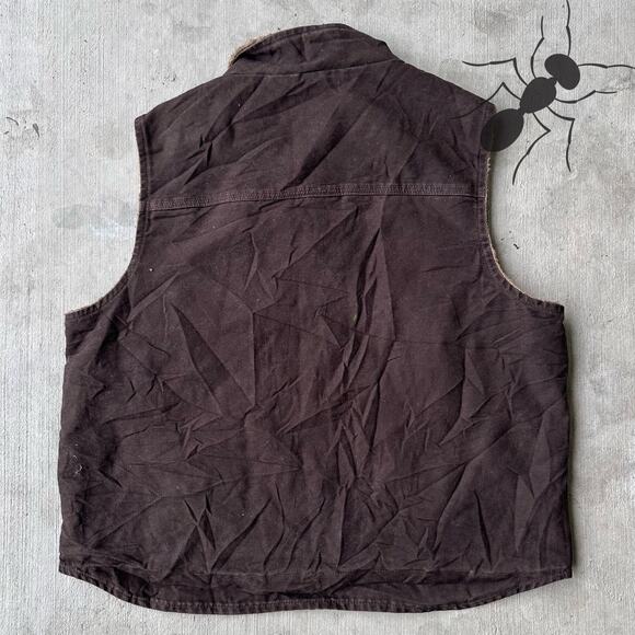 Vintage Y2K Carhartt brown Sherpa work wear vest - Picture 6 of 7